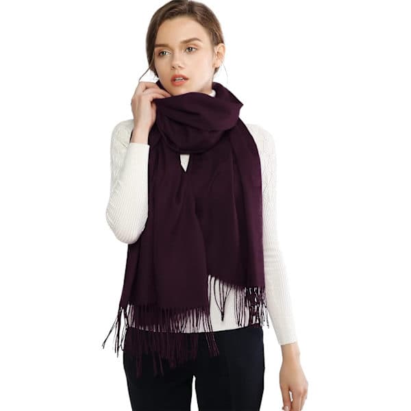 Dame Tørklæder Pashmina Sjaler og Wraps til Bryllupssjaler til Kvinder Vinter Pink-2