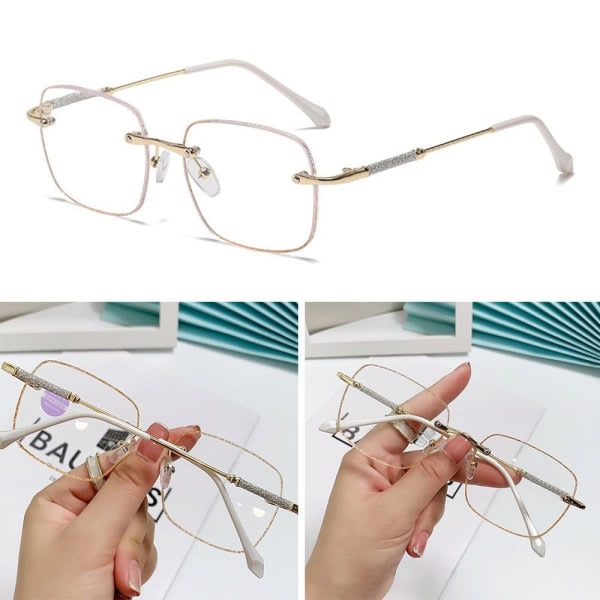 Rhinestone læsebriller Ultralette briller GOLD STRENGTH 250 Strength 300