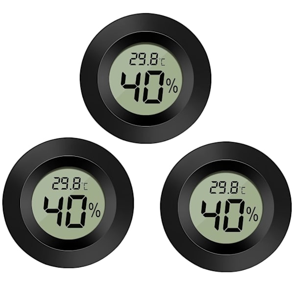 3-pack LCD digital hygrometer termometer, inomhus utomhus luftfuktighetsmätare Temperaturmätare för luftfuktare Avfuktare Växthus källare Babyroom