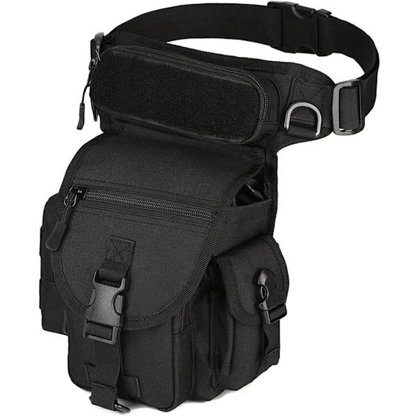 Militär Taktisk Drop Leg Bag Cross Over Leg Rig Lårväska Midjeväska för Motorcykel Cykling Ridning Utomhus Camping Vandring black