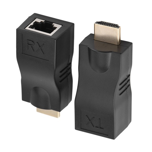 2x HDMI 30m till RJ45 nätverkskabel extender converter repeater över CAT-5e CAT6