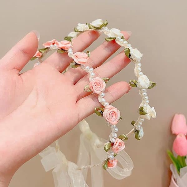 Blomsterkransfrisyrer - Julblomsterkransar - Bröllopsblomsterpannband - Brudpannband