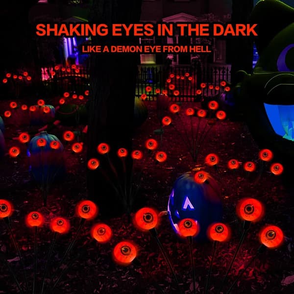 Ulkovalaistus Solar Horror Eyeball -koristevalot, 2 kpl 12 LED vihreää silmää