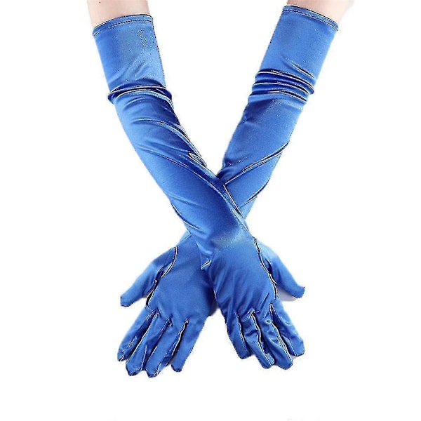 Satin Långa Handskar, Kompatibla med Bröllopshandskar för Kvinnor, Prestandahandskar, Satinhandskar Red