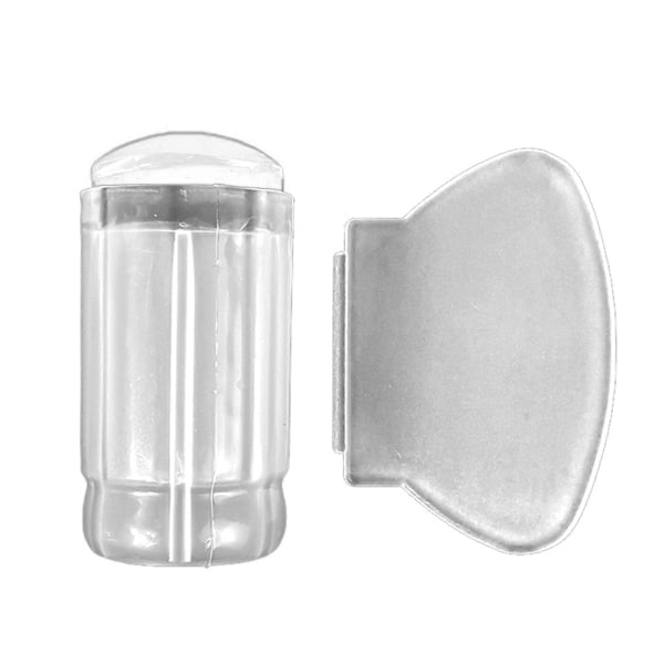 Negle Stempler Avtakbar Kunstverk Laging med Skrape Silikon Tetning Negle Stempling Utskriftstips Verktøy for Manikyr QinHai Translucent White