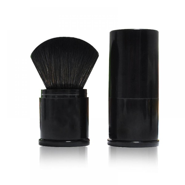 1 st Bärbar svart pulverborste Teleskopisk rougeborste Makeupborste Multifunktionell skönhetssmink Verktygssvart