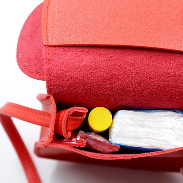 Liten museøre sløyfe crossbody veske, PU skulderhåndveske for barn jenter småbarn