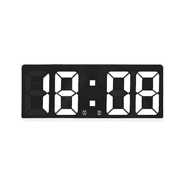 Smart Stor Digital Veggklokke Appkontroll Tid/Dato/&Lyd Aktiver & Nedtellingsfunksjon Trinnløs Lysstyrke & Volum Alarm Med Snooze Funksjon White
