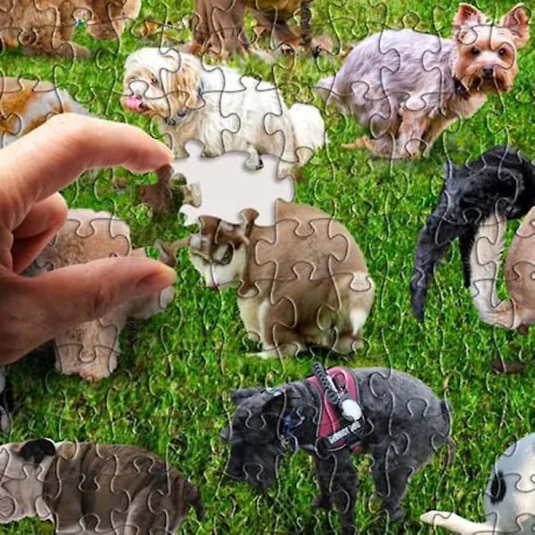 1000-bitars Pussel, 101 Bajsande Valpar Pussel, Hundar Bajsar Pussel, Roliga Julklappar Halloween Present Hundbajs Pussel