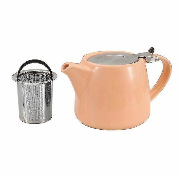 Autentisk japansk keramisk tekande | Rustfri stål infuser | Elegant og funktionel til eftermiddagste Light orange