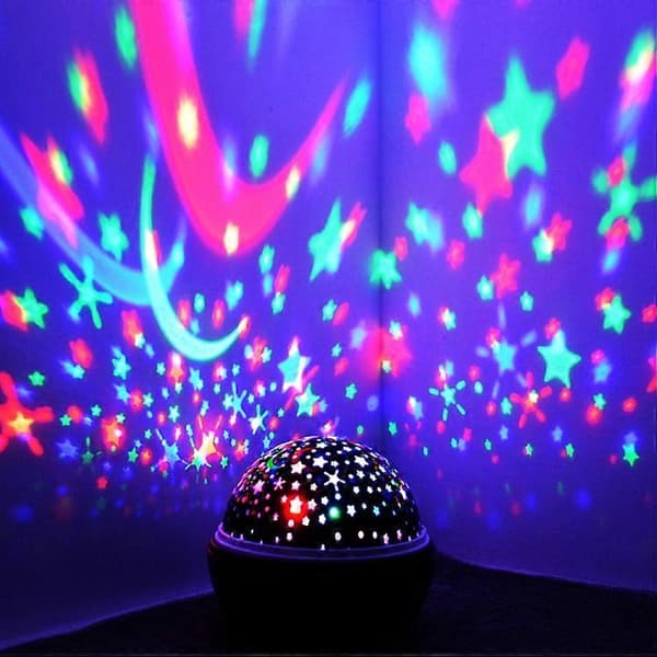 Liten Ball USB Roterende Stjernehimmel Havprosjektor Nattlys White