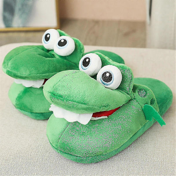 Krokotiili-Plush-Tossut Avolla Suulla Puuvillaiset Tossut Liikkuvalla Suulla For Adult 38-42(27cm)