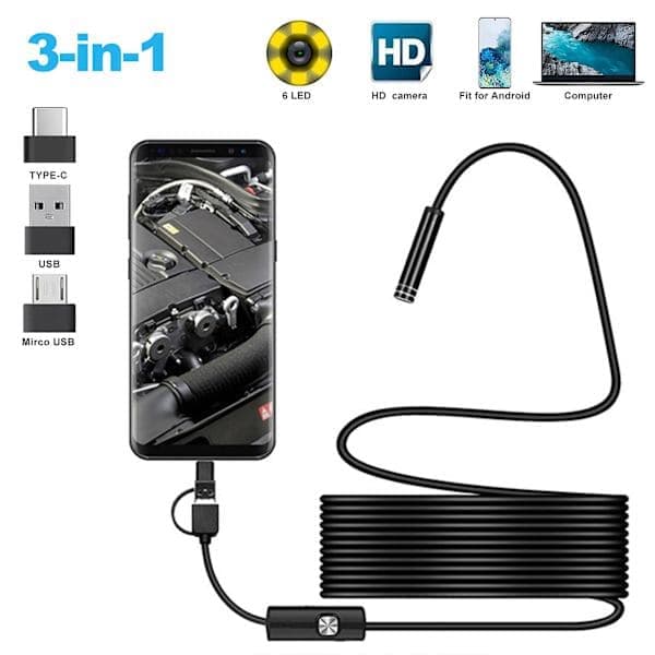 USB inspeksjonskamera for Samsung Android Windows Macbook datamaskin 5M