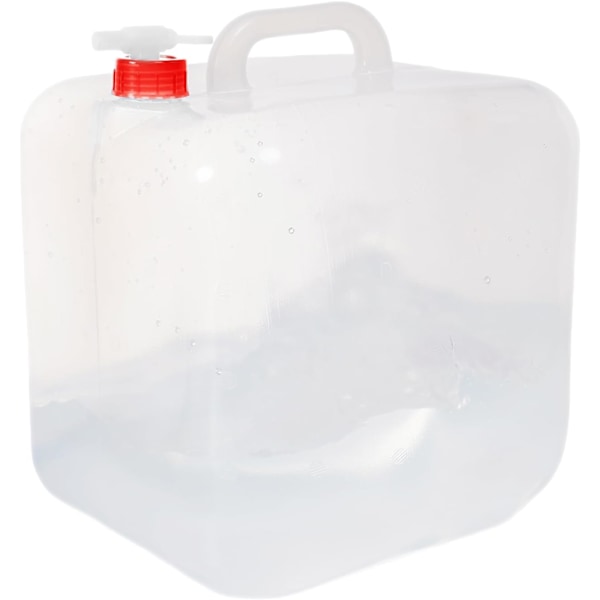 10 Liter Fällbar Vattenbehållare Kvadratisk Vattenhink Dricksvattenpåse med Kran Dricksvattenbehållare med Handtag BPA-fri Fällbar Vattenförvaring