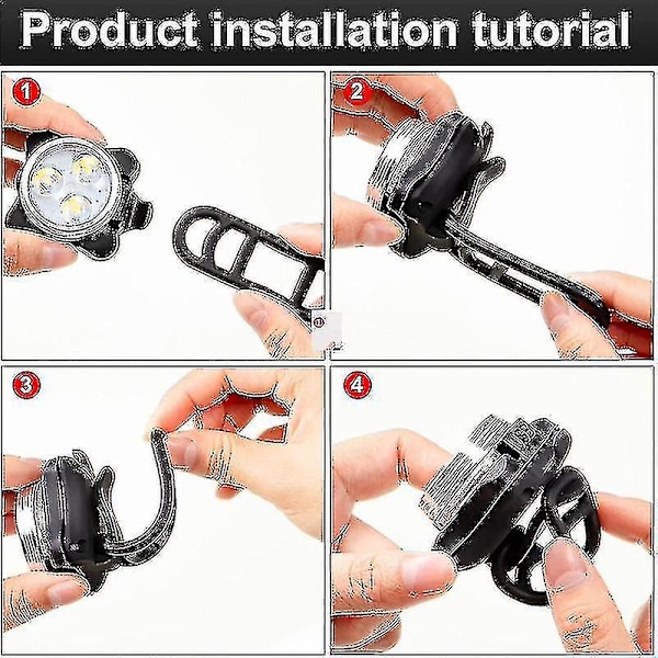 4 Pack USB Ladattava Polkupyörän Valosarja Etu- ja Taka LED Polkupyörä L...[HsSs]