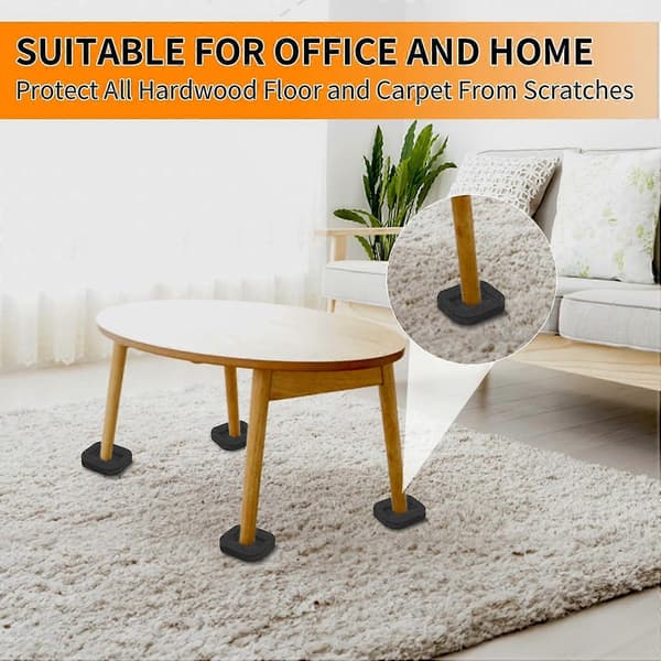 Filt Møbelunderlag Hjulkopper for Harde Tregulv, Filtbunn Møbelputer for Møbler, Sofaer, Senger, Stoler Forebygger Riper 5 Pcs Black