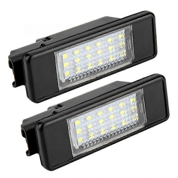2 st 18 LED-lampor för registreringsskylt för Citroen C2 C3 C4 C5 C6 DS3 för PEUGEOT 106 207 307 308 406 407 508 1007 3008
