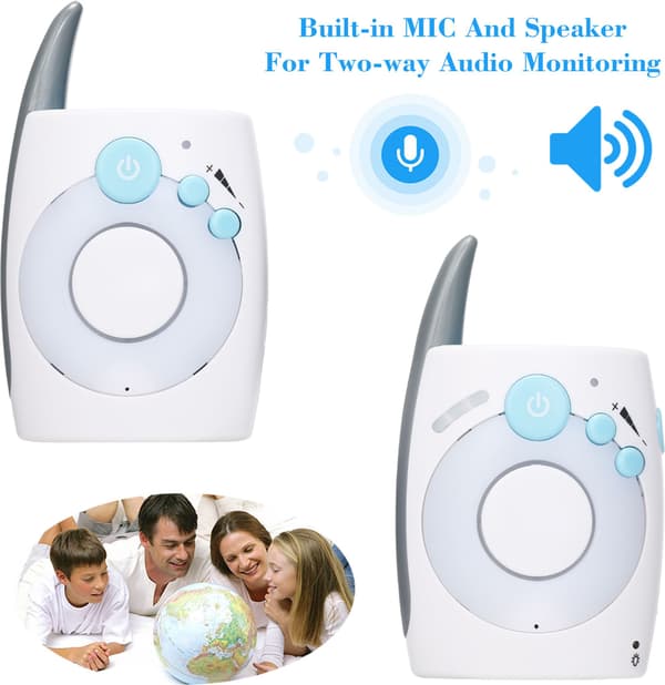 Portabel 2,4 GHz trådlös digital ljudbebismonitor