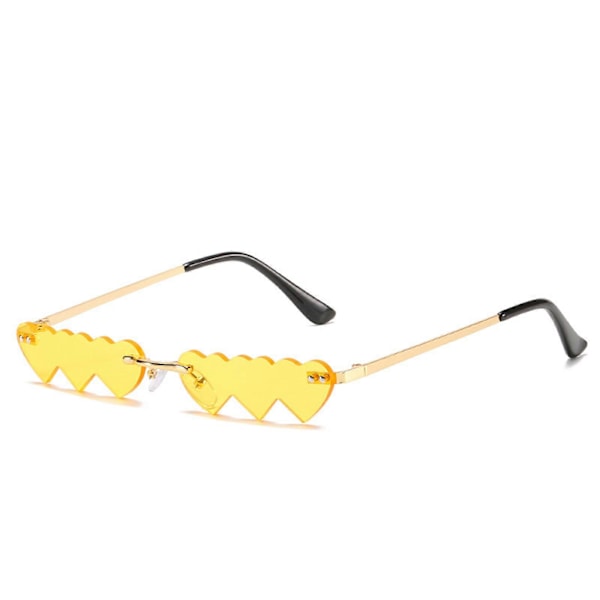 Sydämenmuotoiset aurinkolasit, Sydän aurinkolasit, Vintage aurinkolasit, Hippityyliset aurinkolasit Yellow