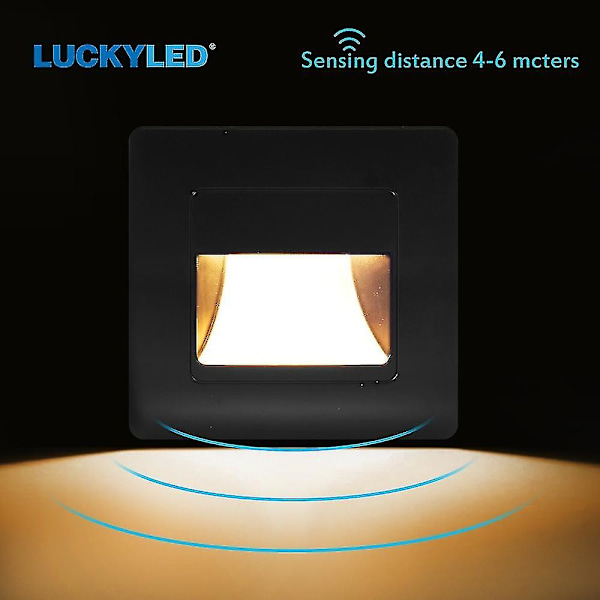 Inbyggd LED-vägglampa PIR-rörelsesensor Trappbelysning AC85-265V Stegljus Korridorbelysning Inomhusvägglampa White Sensor