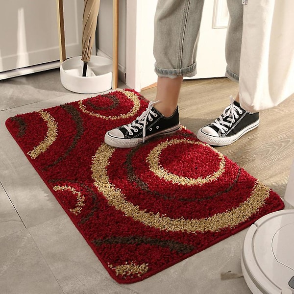 Baderomsmatte Sklisikker Absorberende Dusj Baderomsteppe Teppe No.b2 Red 60x90cm