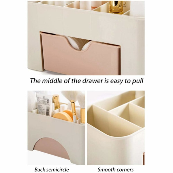 Makeup-arrangør, kosmetikarrangør/boks til badeværelset, arrangørbokse, makeupbørstearrangør, pladsbesparende makeup-opbevaringsboks