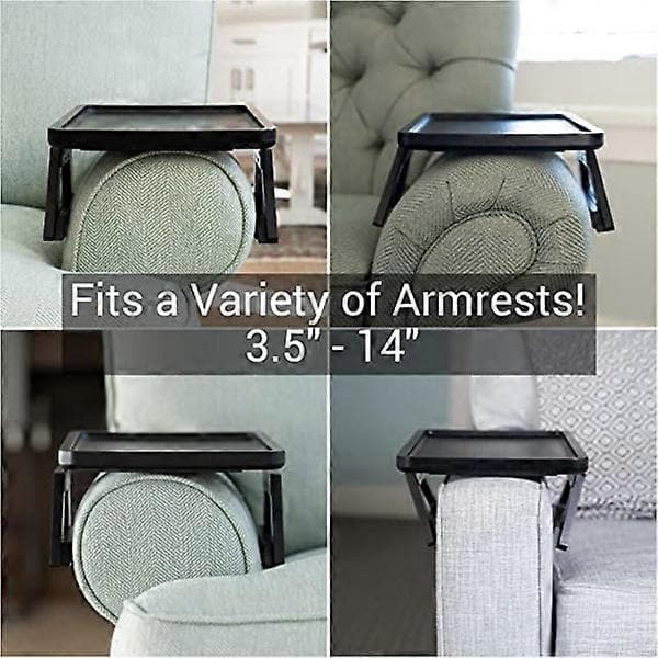 Armbord Klemmebrett Sofabord, Sofa Armbrett Bord Black