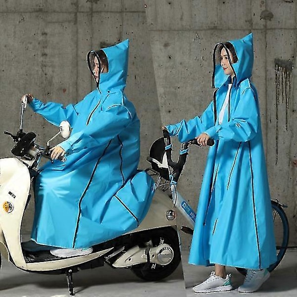 2023 Vespa Regnkläder Herr/Män Dragkedja Huva Poncho Motorcykel Regnkläder Lång Modell Vandring Poncho Miljövänliga Regn Regnkläder sommar-Yvan Blue xL