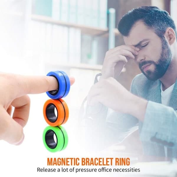 Magnetiske ringe Fidget Legetøj - Stresslindring og dekompression KLB