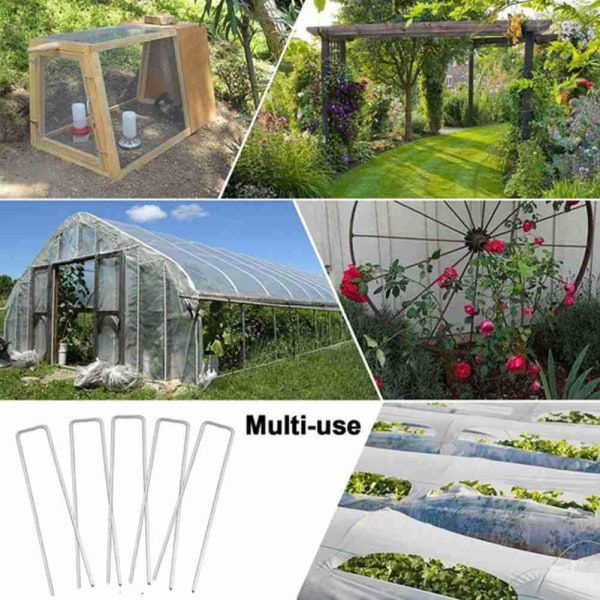 U-formede teltpløkker Galvaniseret Sikring af jorden Staple's Garden 1 silverA 10CM
