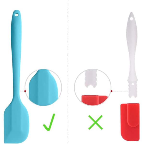 Silikonspatelsett - Rosa 6 deler non-stick gummispatel