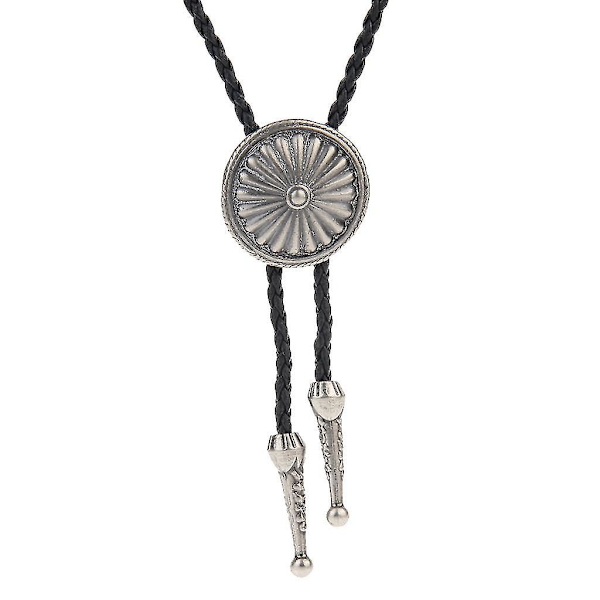 2x Antik Daisy Metal Vedhæng Læder Bolo Tie Halskæde Slips Cowboy Dans