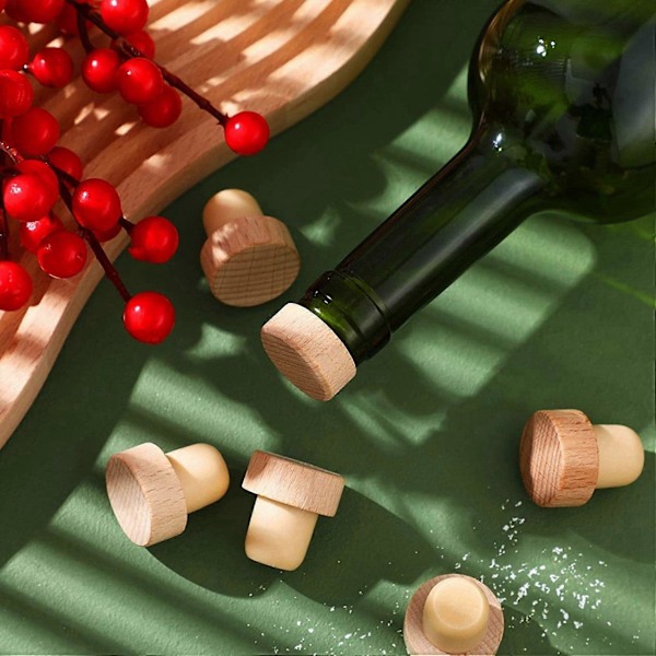 Vinflaske Korkpropper T Formet Korkpropper til Vin Kork Vinprop Genanvendelige Vinkorker Træ og Gummi