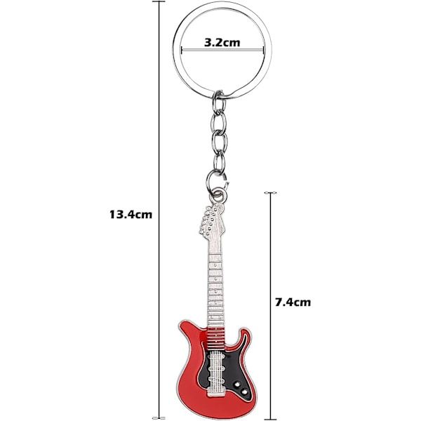 2 st gitarr nyckelring musik fans special replika nyckelring mini gitarr form hänge nyckelring tillbehör souvenir present