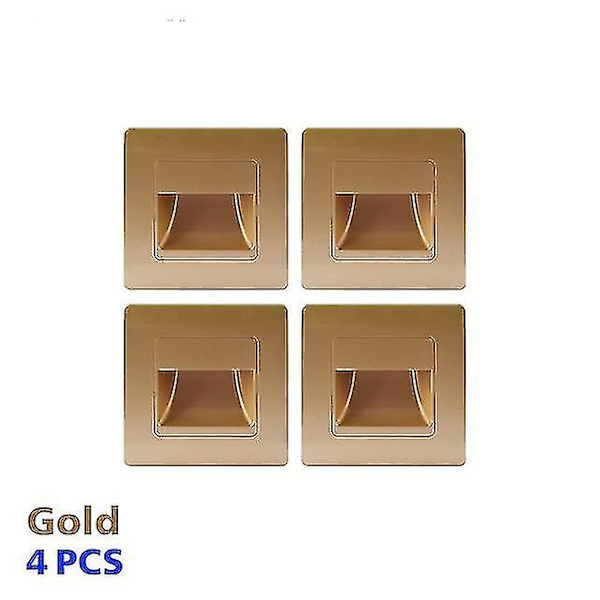 Indbygget LED Vægskinne PIR Bevægelsessensor Trappe Lys AC85-265V Trinlys Gangbelysning Indendørs Vægskinne 4pcs Gold Sensor
