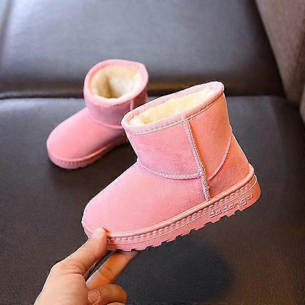 Muodissa Lasten Vapaa-ajan Kengät Vauvoille Pojille Tytöille Lumi Lämmintä Saappaat Juoksukengät Merkki Urheilu Valkoiset Kengät Lapsi fleece Lenkkarit Pink 33(20cm)