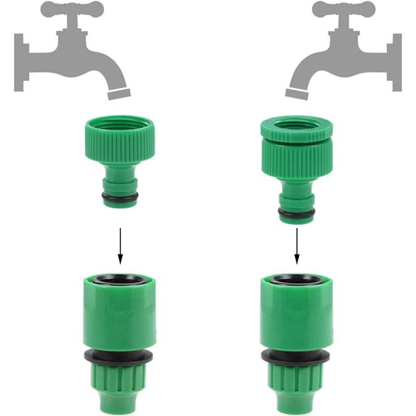 5 stk sourcing map Hurtigkobling Slange Rør Adapter Beslag 8mm Inner Diameter Slange Slange til Hage Irrigasjonssystem