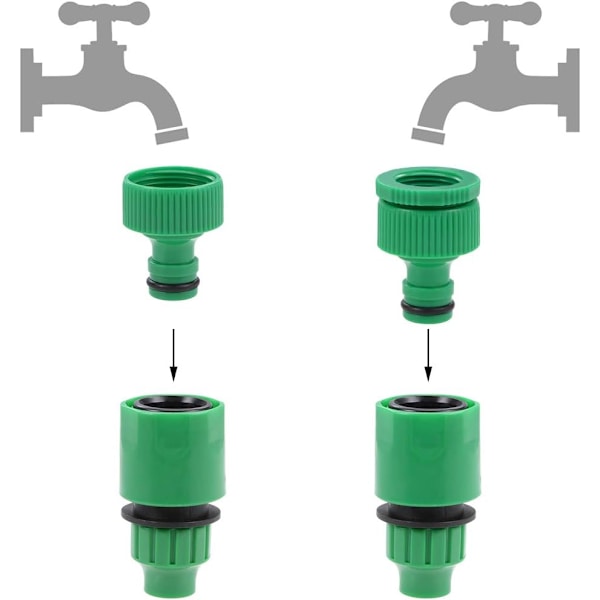 5 stk sourcing map Hurtigkobling Slange Rør Adapter Fitting 8mm Indvendig Diameter Slange Slange til Havevandingssystem