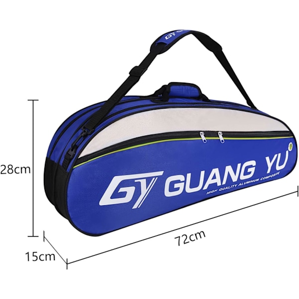 Profesjonell badmintonracketbag 4-6 pakke racket håndveske vanntett tennis racketball battledore sport duffel stor kapasitet Blue