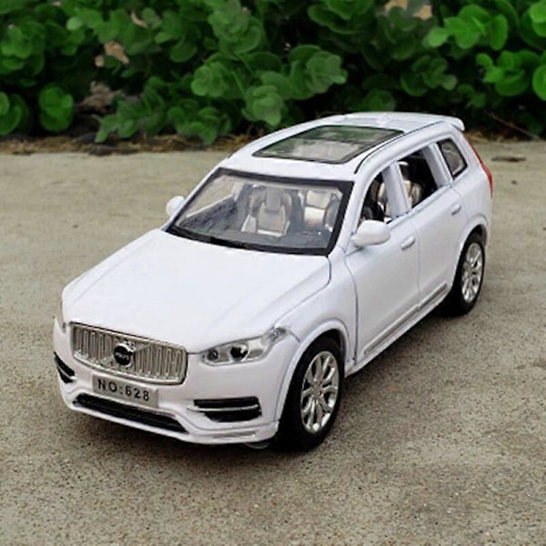 1:32 VOLVO XC90 SUV Legetøjsbil i Metal med Lydeffekter og Lys - Samleobjekt - Gave til Børn White