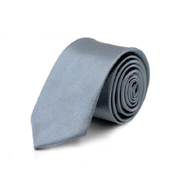 Smal / smal enfärgad slips - Flera färger grå gray