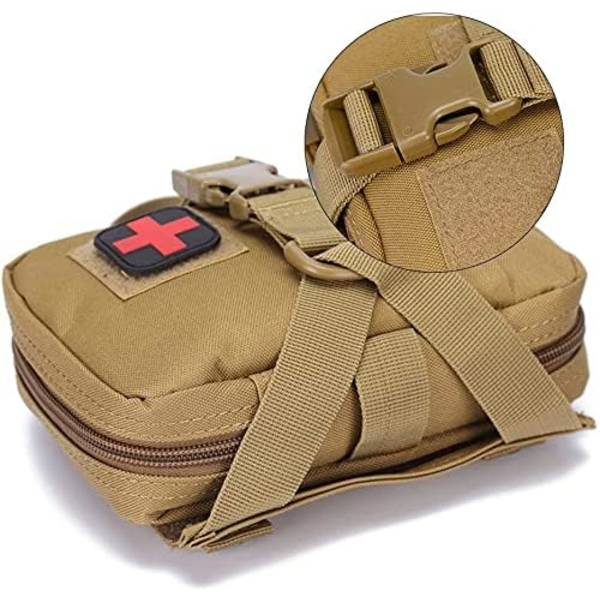Första hjälpen-kit, taktisk överlevnadsutrustning, Utility Pouch Tactical Medical Pouches, Rip Away Tactical Medical Bag för hemmet Khaki