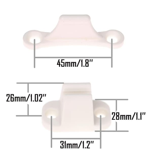 2 par dørstopper i nylon, hvit dørholder for campingvogn, bobil, båt