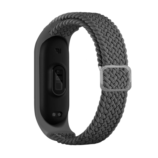 Klokkestropp i nylon til Xiaomi Mi Band 3/4/5/6/7/NFC Grå Grå