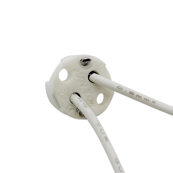 Pakke med 10 GU5.3 Sokler - GU5.3 eller MR16 Sokkel - Støtte med 12V kabel - For lyspærelamper som LED halogen spot