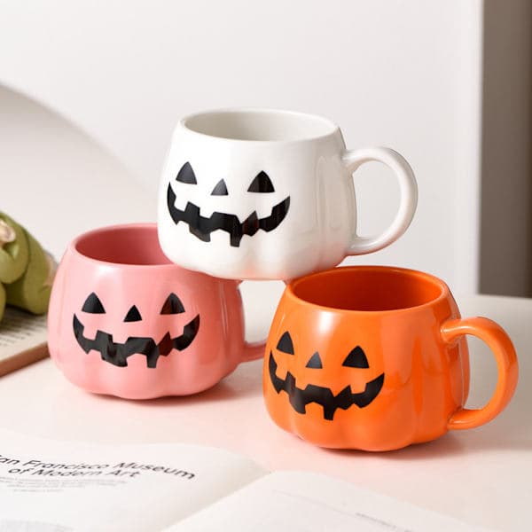 Halloween-kurpitsamuki (valkoinen)
