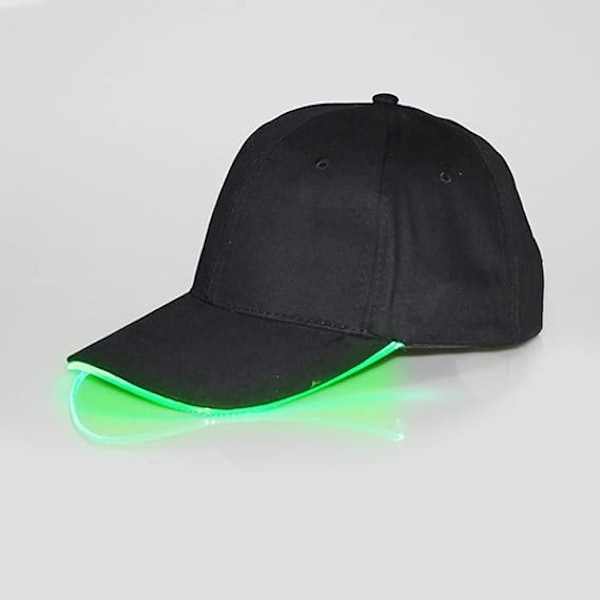 Hatt för män LED Luminous Outdoor Solskydd Bergsklättring Baseballkeps Visir Kvinnor Softboll Green