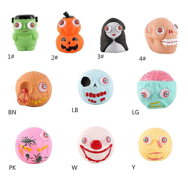 Mjuk Leksak Mini Skalle Huvud Leksak Mjuk Fidget Leksak Mjuk Tryck Stressavlastande Leksak för Barn & Vuxna Brown