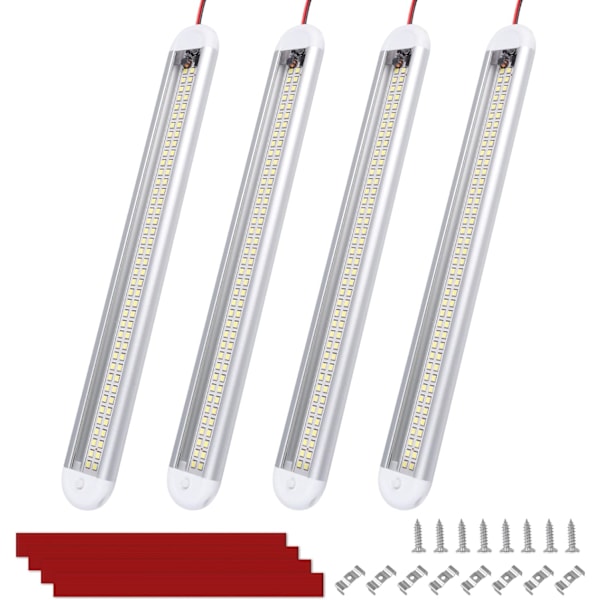 LED-innvendig lyslist for bobil, 120 LED-er LED-stripe, universell innvendig belysning for bobil-kjøkken, kald hvit 4pcs