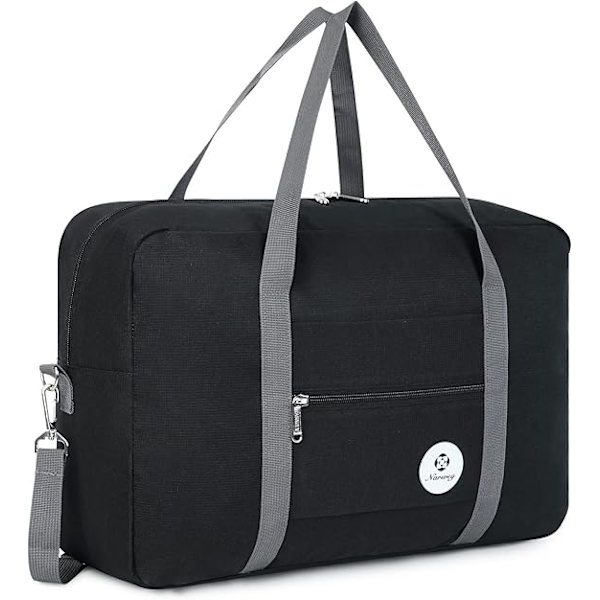 for Airlines Underseat Cabin Bag 45x36x20 Foldable Travel Duffel Bag Holdall Tote Carry on Luggage Overnight for Women and Men black
